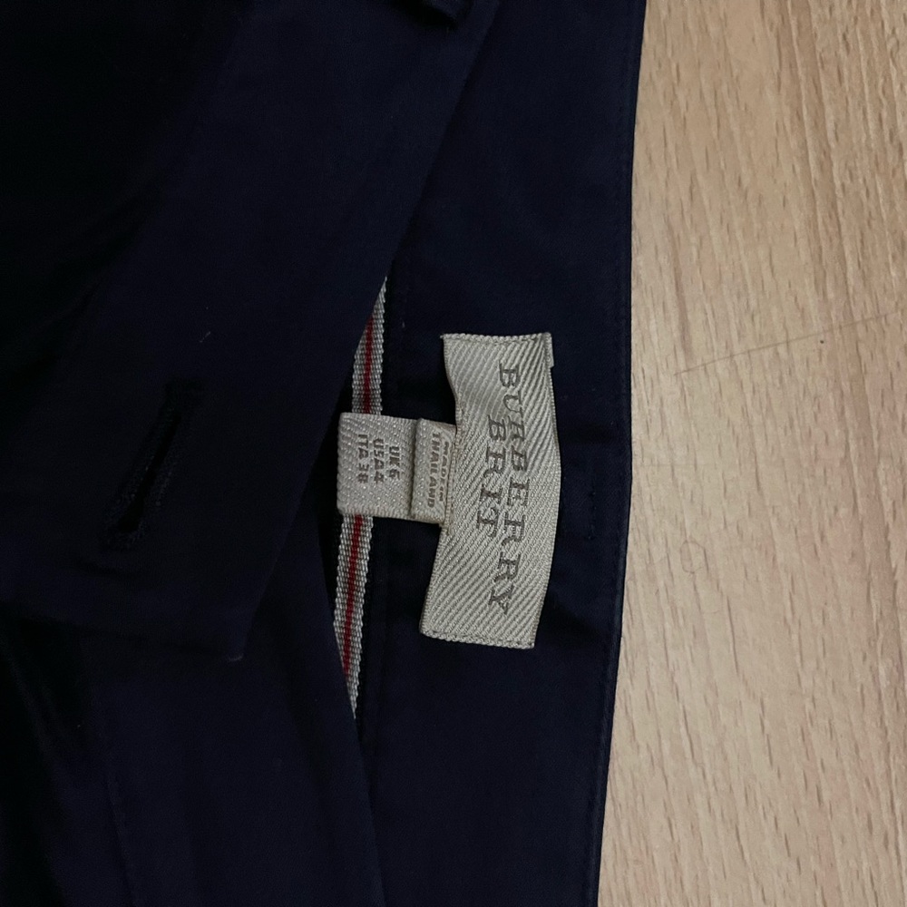 Burberry Dark Blue Trousers with Zipper Detail